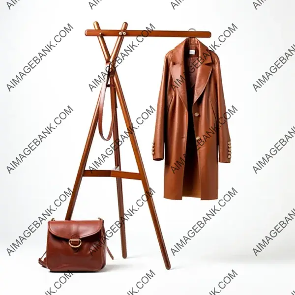 An ultra-realistic coat hanger stand isolated on a white background.