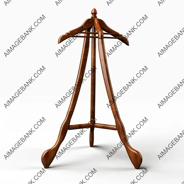 A lifelike coat hanger stand in isolation.