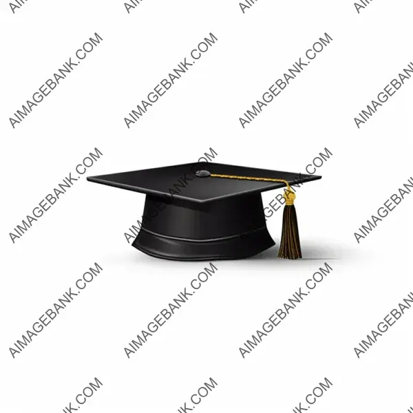 A minimalist representation of a graduation cap icon in 3D.