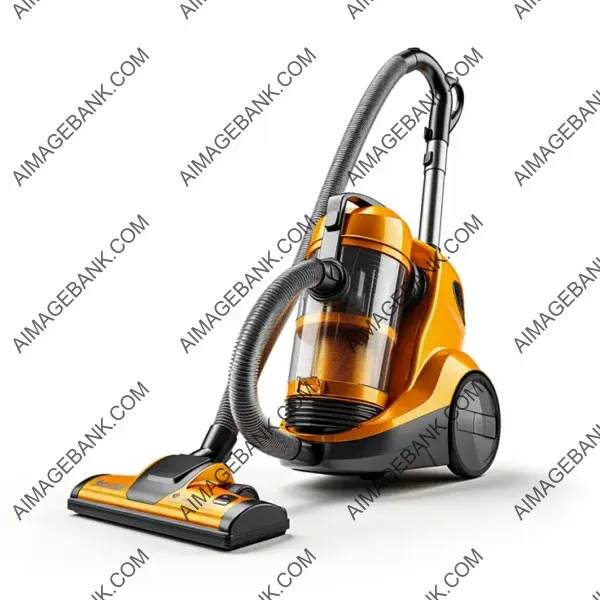 An ultra-realistic vacuum cleaner isolated on a white background.