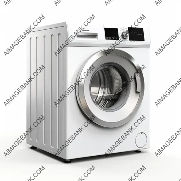 An ultra-realistic washing machine spin dryer isolated on a white background.