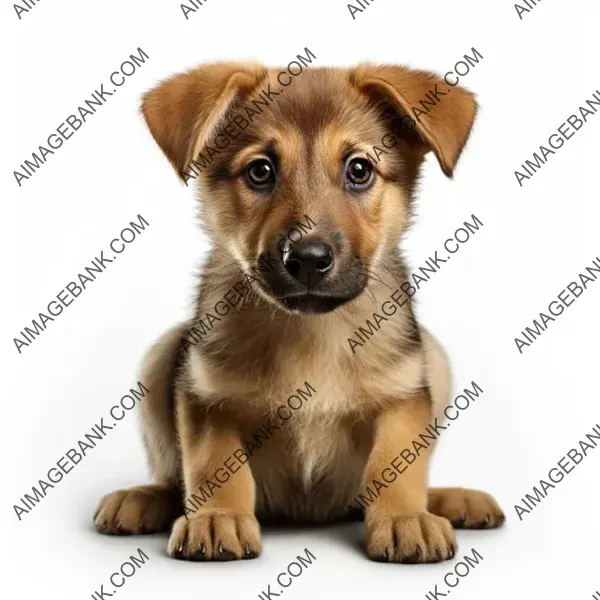 Adorable Puppy with White Isolation