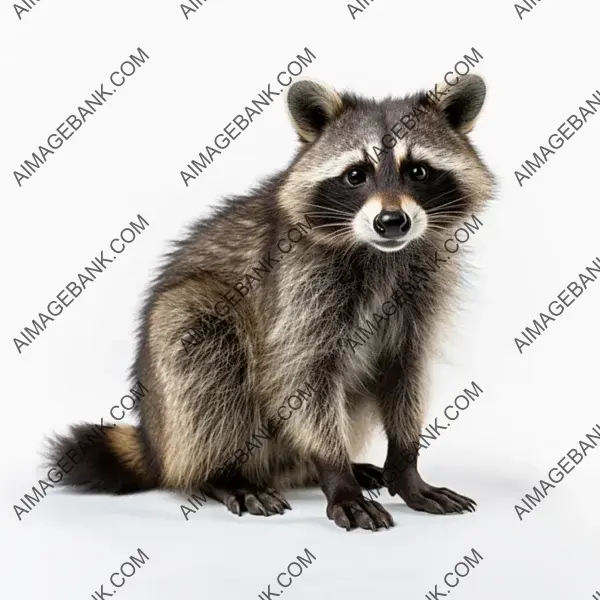 Raccoon Isolated on White Background