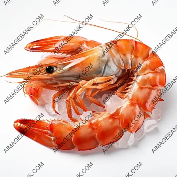 An ultra-realistic portrayal of a delectable shrimp, ready for your culinary creations.