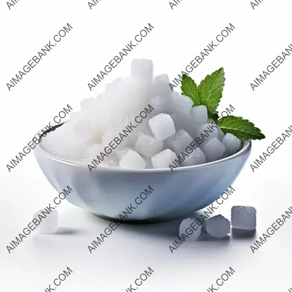 A heap of sugar crystals, portrayed with exceptional realism.