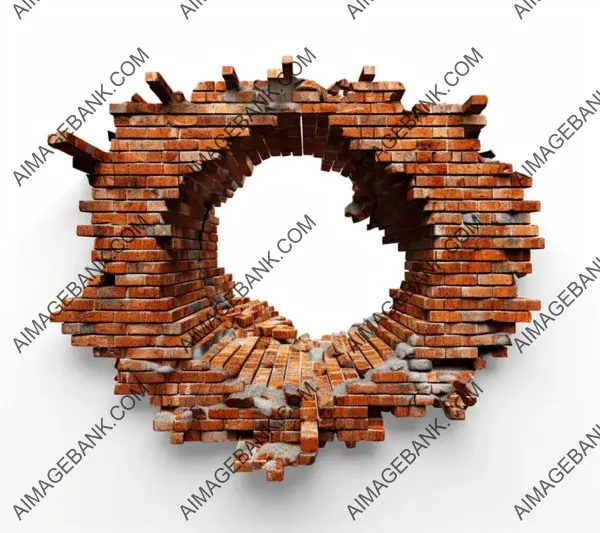 3D Brick Wall with Hole