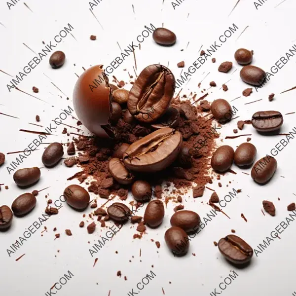 High-Resolution Exploded Coffee Bean