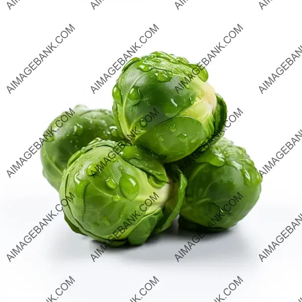 Brussels Sprout with White Isolation