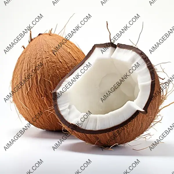 Coconut with White Isolation