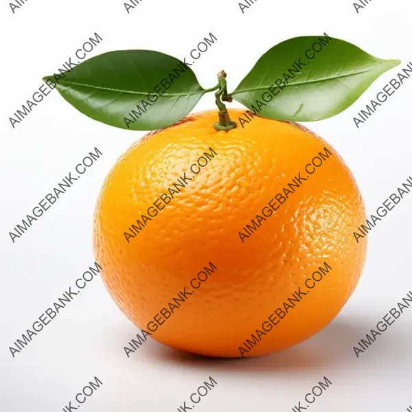 Ripe Orange on White Background