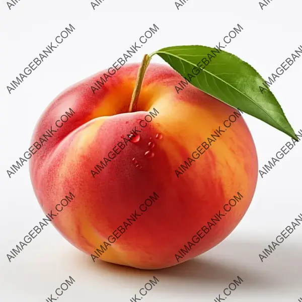 Fresh Peach Isolated on White