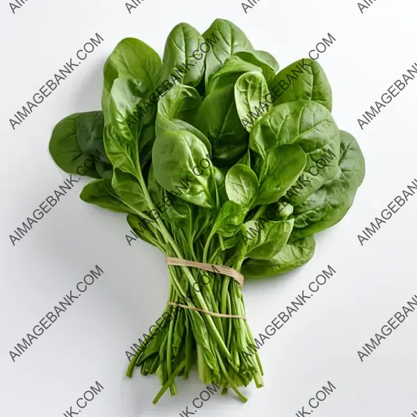 Fresh Spinach Isolated on White