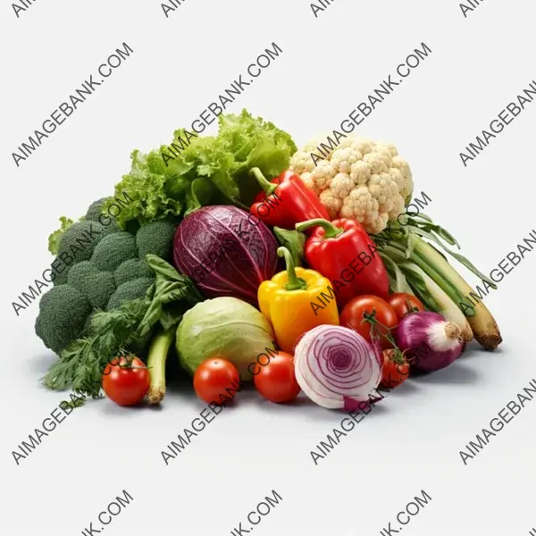 Colorful Vegetables with White Isolation