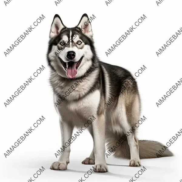 Husky Dog with White Isolation