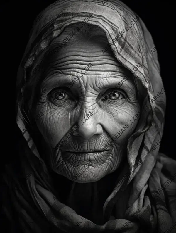 Black and White Portrait Showcasing Wisdom