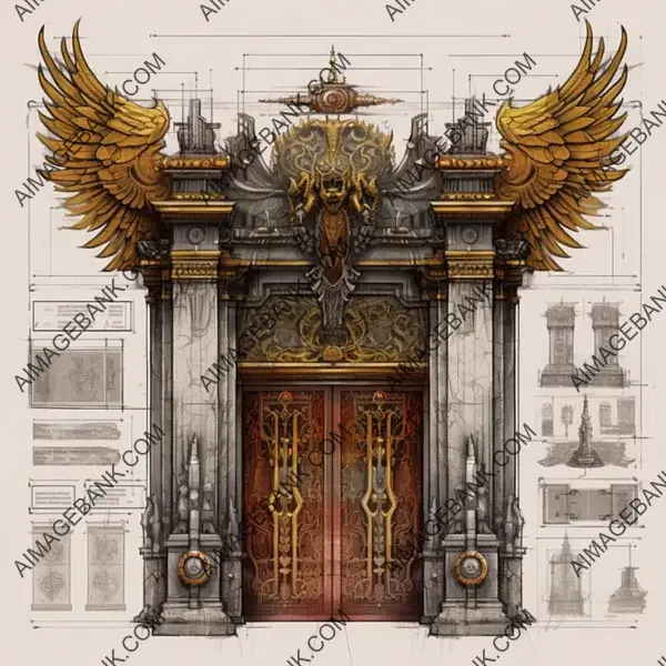 Artistic Depiction of a Majestic Fortress Gate.