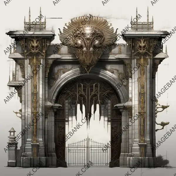 Majestic Fortress Gate Concept in Artistic Expression.