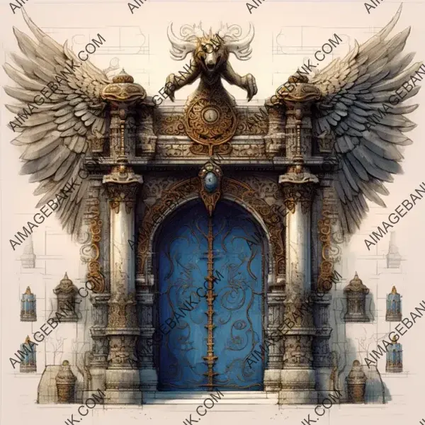 Creative Interpretation of a Majestic Fortress Gate.