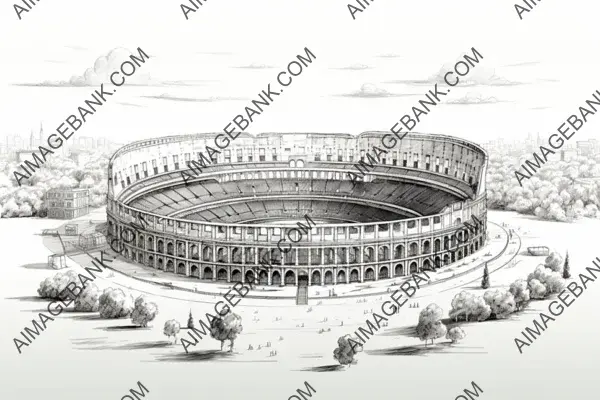 Roman glory: A tribute to the Colosseum in a vectorial ink sketch.