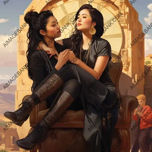 Captivating Sapphic Giantess Dominates Scene