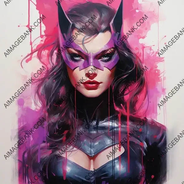 Bold and Dynamic: Artgerm&#8217;s Catwoman in Risograph.