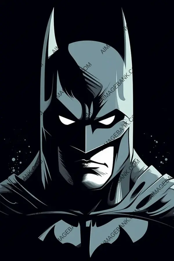 Dynamic 2D Vector: Cartoon Avatar of Batman.