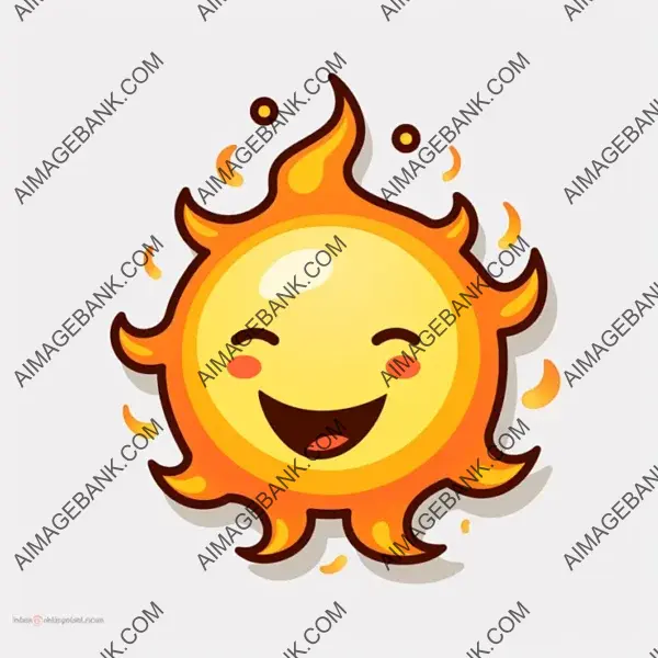 Cartoon Fire Elemental Icon Delight