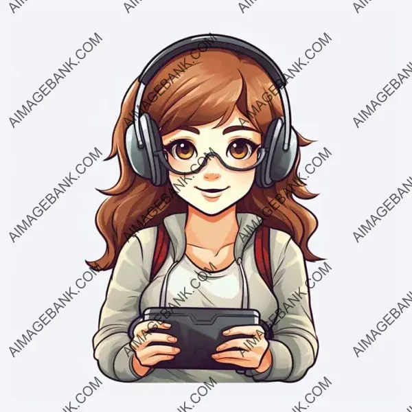 Gaming Magic with Console Controller Girl