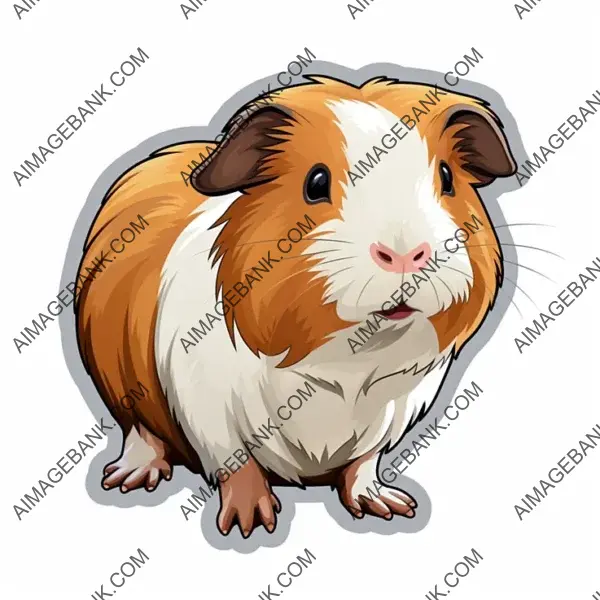 Guinea Pig Cartoon in Simple Vector