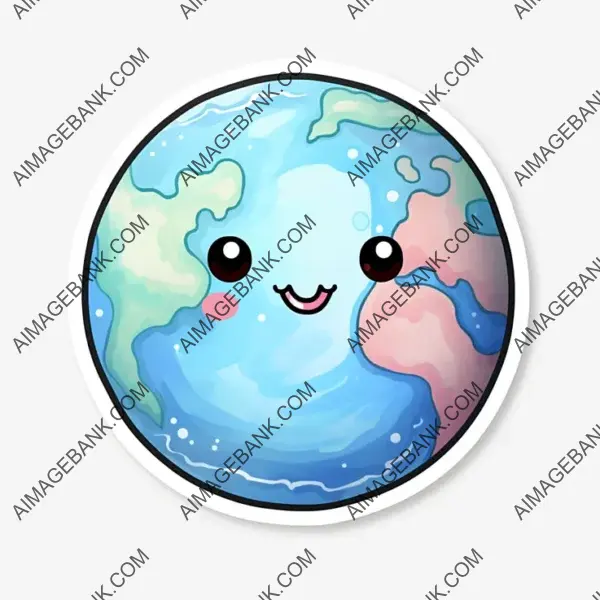 Kawaii Style: Simple Vector Art Planet