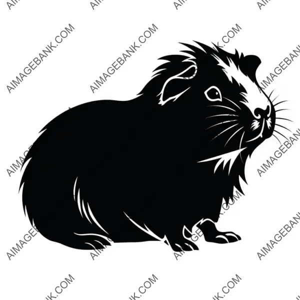 Minimalist Guinea Pig in Vector Art