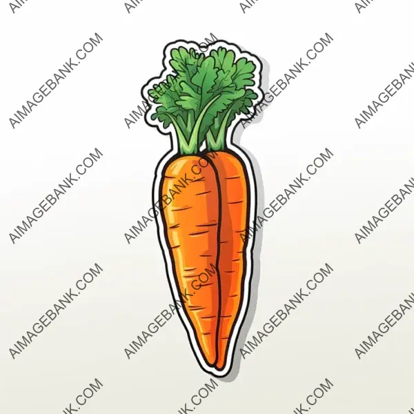 Sticker Carrot: Outlined White Style