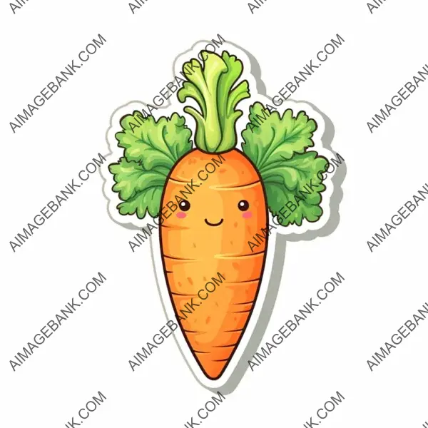 Sticker Carrot in Outlined White