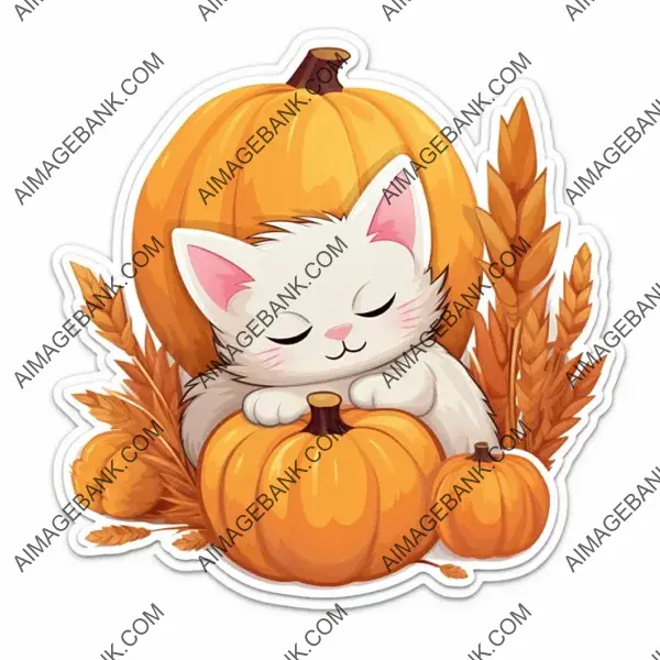 Cute Kitty in Deep Slumber: Sticker