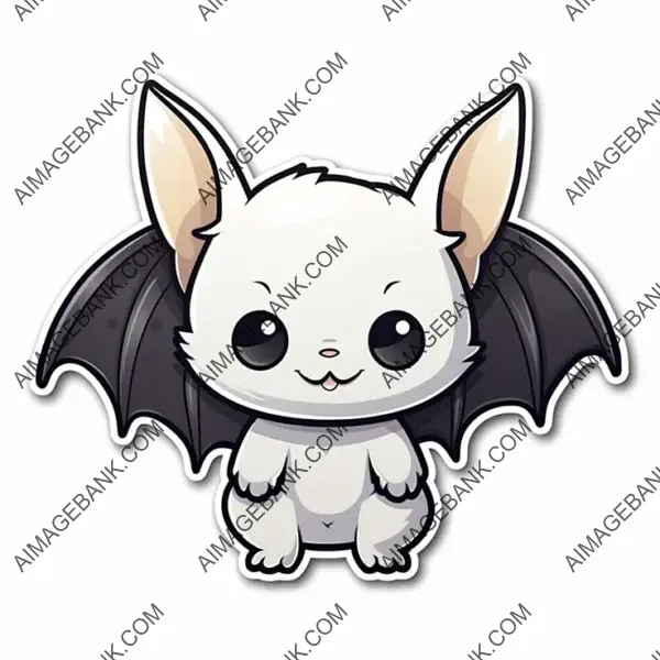 Sticker Illustration: Kawaii Back Bat