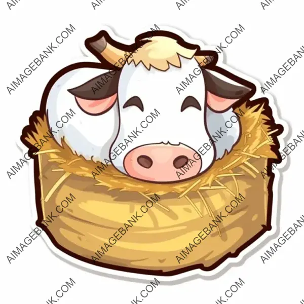 Kawaii Cow in Dreamland: Sticker Joy