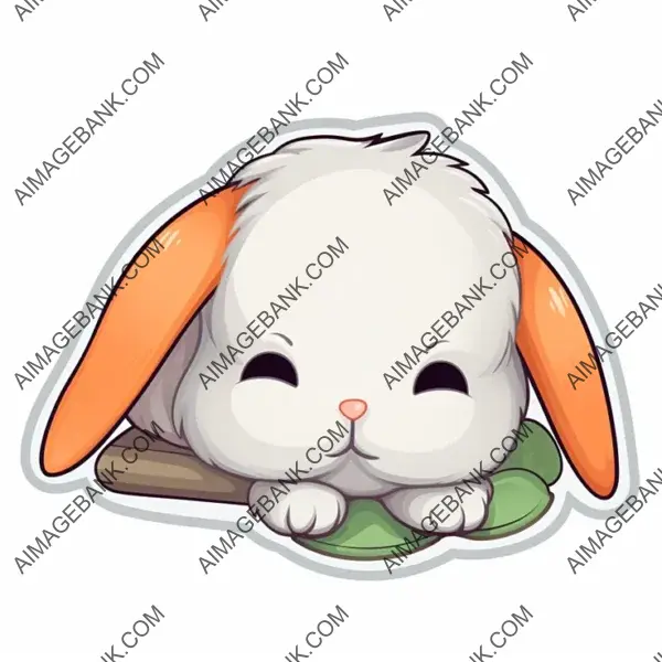 Sticker Magic: Mini Lop Bunny&#8217;s Sweet Nap