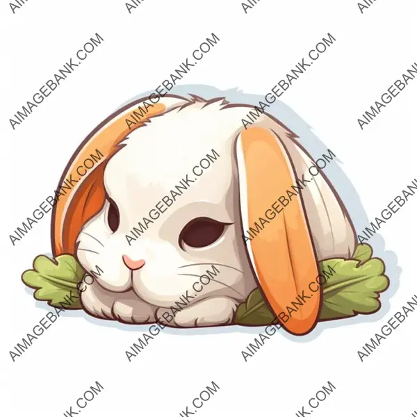 Sticker Serenity: Mini Lop Bunny Nap