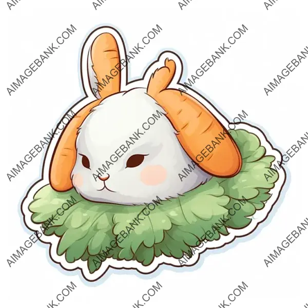 Kawaii Otter Floating on a Log: Sticker Adventure