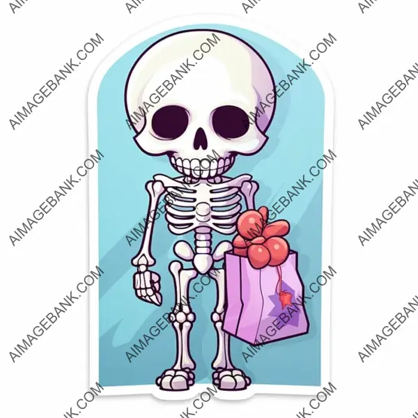 Sticker Fun: Kawaii Skeleton and Candies