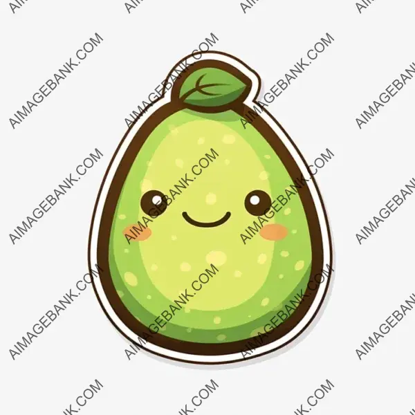 Outlined Style: Tasty Avocado Sticker