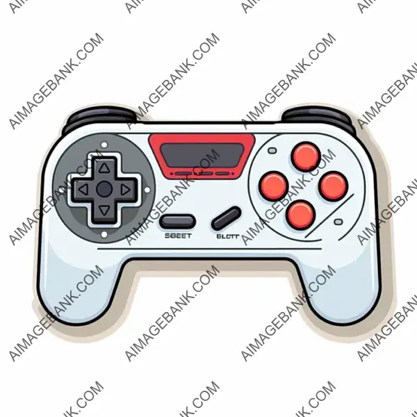 Sticker with Kawaii PlayStation Controller: Outlined Fun