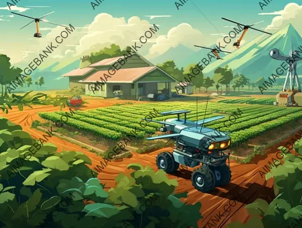 Tech-Savvy Smart Farms in Illustration