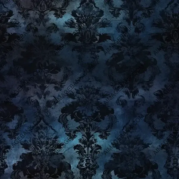 Regal velvet-textured Gothic victorian damask wallpaper, deep and lustrous hues