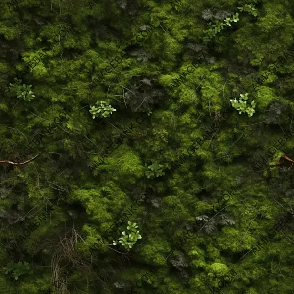 Rustic moss texture with scattered twigs and leaves, invoking a sense of natural serenity