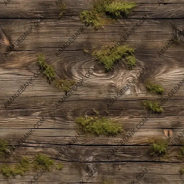 Timeless and authentic rough wood planks texture with moss, photo-realistic and natural