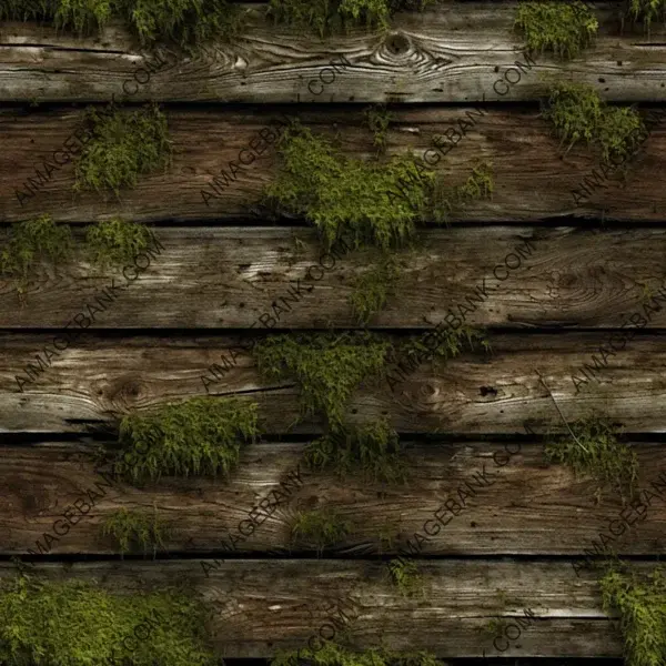 Versatile and inviting rough wood planks texture with moss, photo-realistic and natural