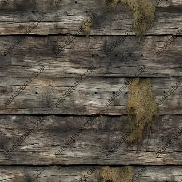 Rich and rustic rough wood planks texture with moss, photo-realistic and inviting