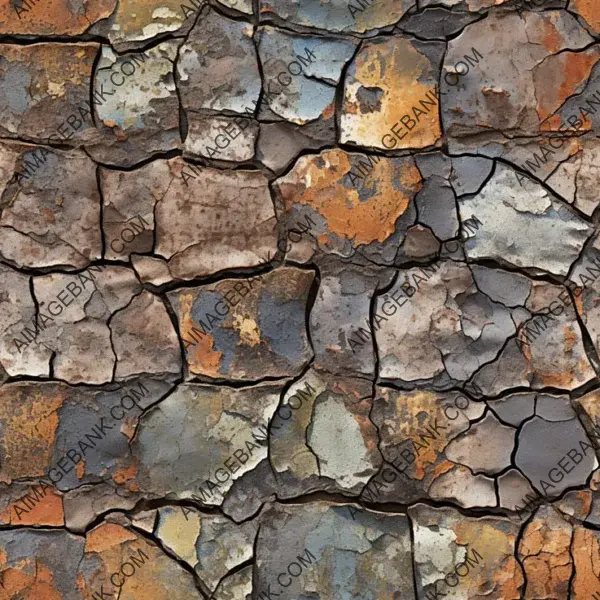 Medieval old ceramics cracked aged texture, authentic and weathered