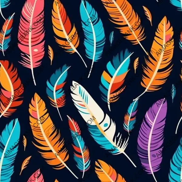 Feather Pattern in Boho Style Design